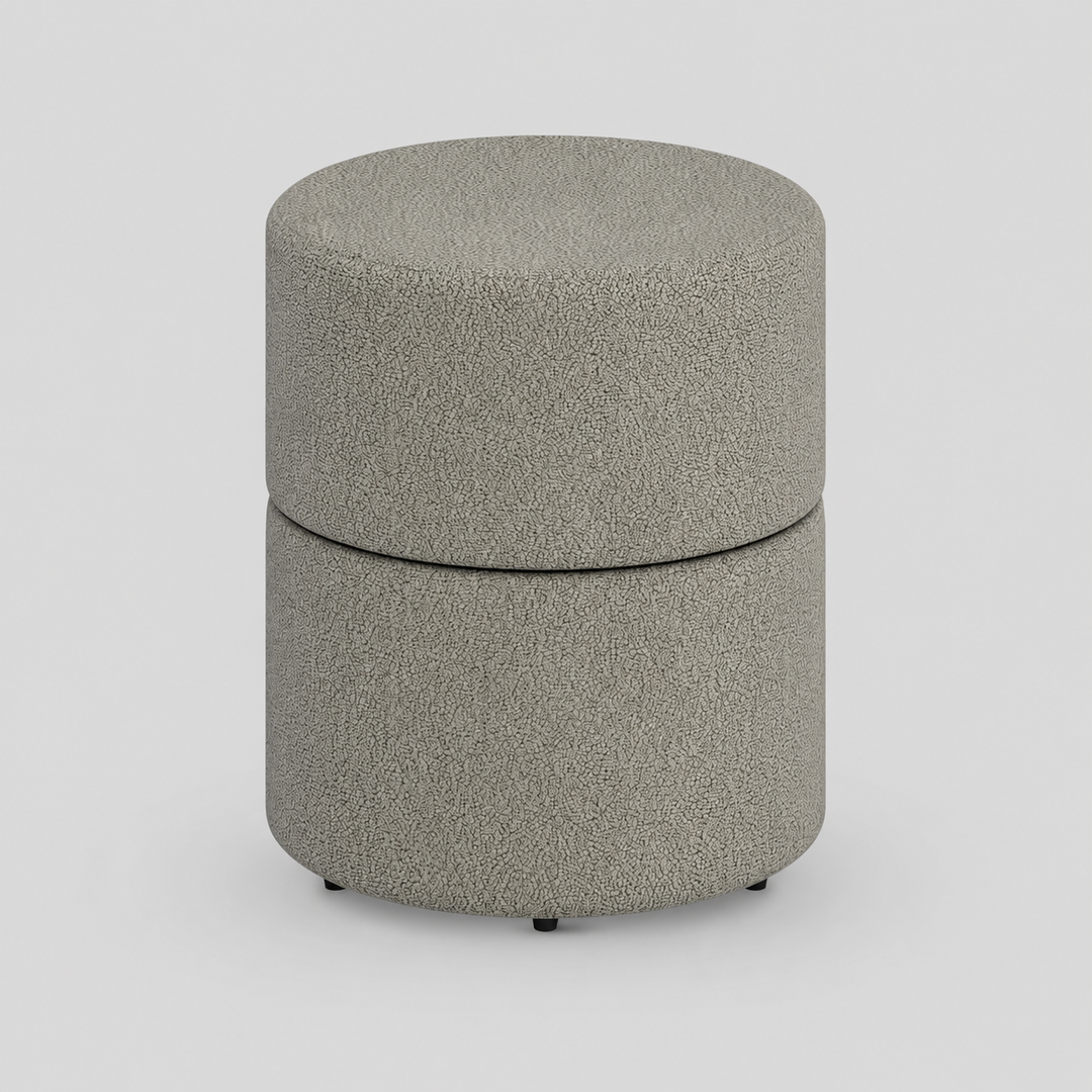 Beacon Accent Swivel Ottoman in Fabric Upholstery - Warm Grey | Stylish, Durable & Comfortable