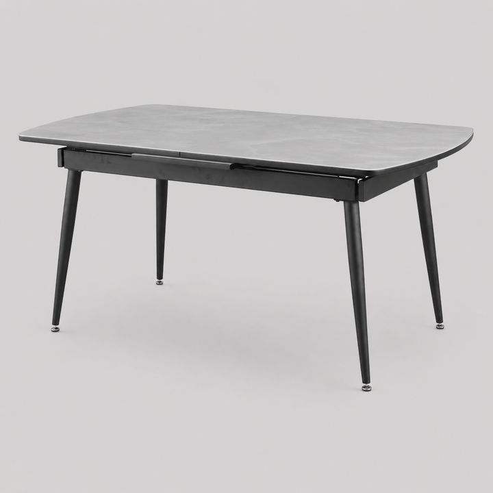 Haven Dining Table With Canvas Top - Light Grey/ Black | Timeless, Sleek, Extendable & Built to Last