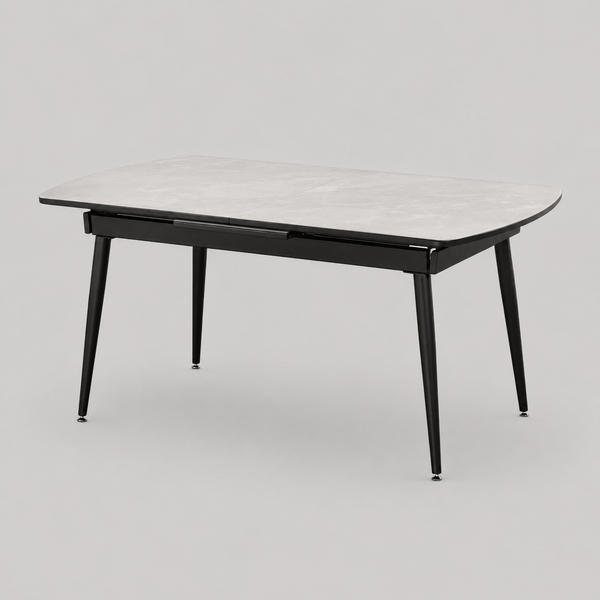 Haven Dining Table With Canvas Top - White/ Black | Timeless, Sleek, Extendable & Built to Last