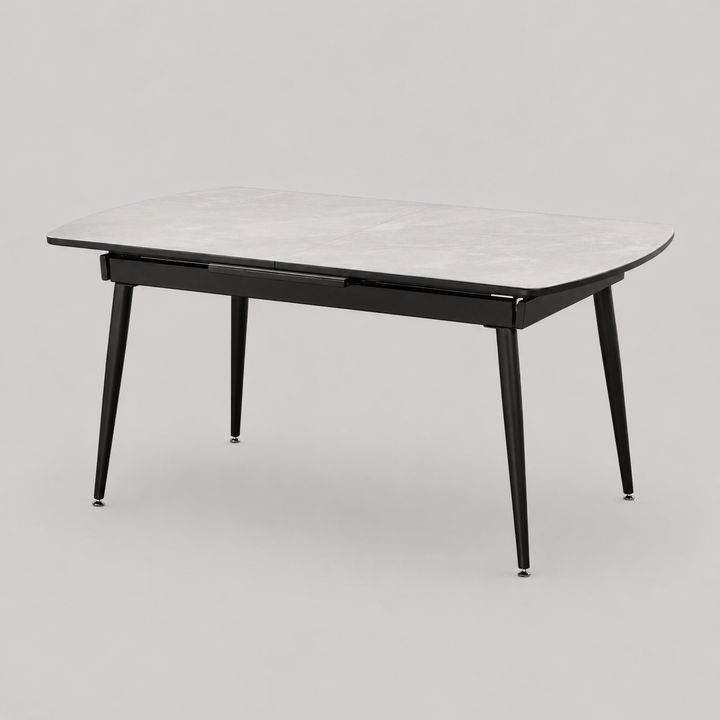 Haven Dining Table With Canvas Top - White/ Black | Timeless, Sleek, Extendable & Built to Last