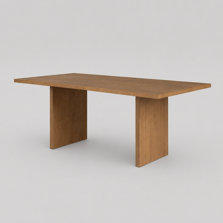 Hudson Solid Wood Dining Table with Architectural Base | Modern Rectangular Contemporary Design
