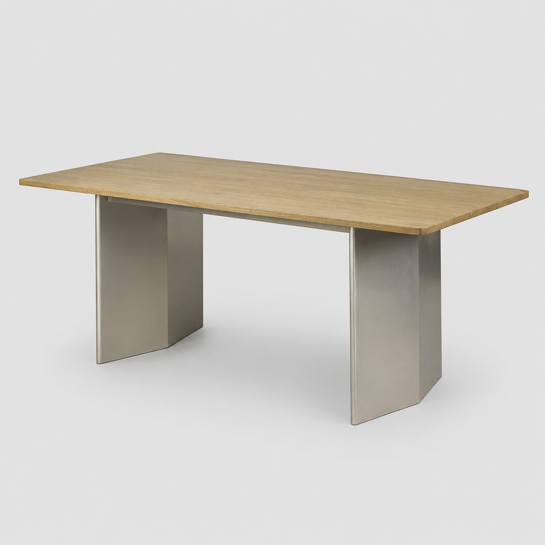 Toronto Luxe Solid Mango Wood Dining Table with Metal Legs | Modern Industrial Rectangular Design
