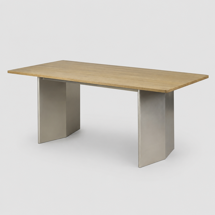 Toronto Luxe Solid Mango Wood Dining Table with Metal Legs | Modern Industrial Rectangular Design