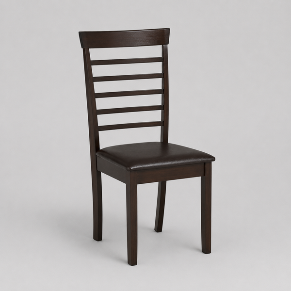 Calvero 2-Piece Modern Dining Chairs Set – Black Fabric Cushioned Seats with Strong Espresso Wooden Legs for Dining Room, Kitchen & Everyday Home Use