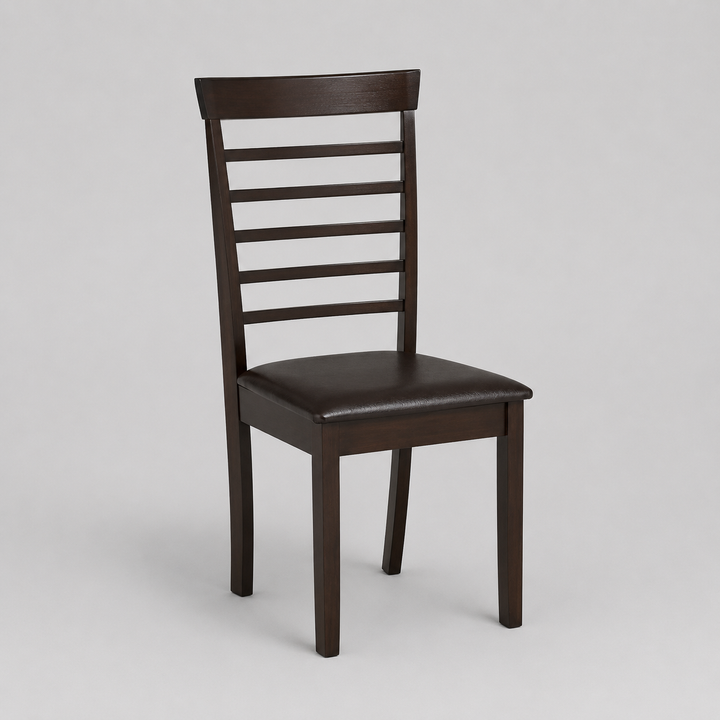 Calvero 2-Piece Modern Dining Chairs Set – Black Fabric Cushioned Seats with Strong Espresso Wooden Legs for Dining Room, Kitchen & Everyday Home Use