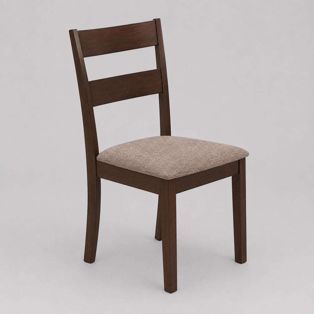 Liorena Dining Chair – Fabric Cushion Seat with Espresso Wooden Legs (2-Piece Set) for Modern Home & Dining Comfort