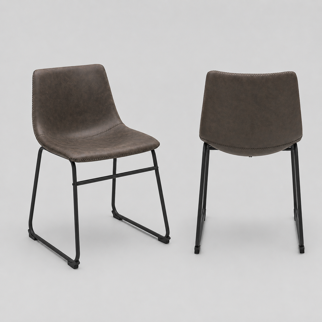 Noble Grace Dining Chair Set of 2 – Modern Upholstered Chairs with Steel Frame, Sled Base and Ergonomic Comfort Design