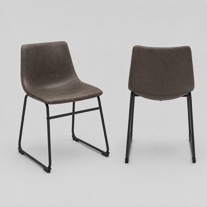 Noble Grace Dining Chair Set of 2 – Modern Upholstered Chairs with Steel Frame, Sled Base and Ergonomic Comfort Design