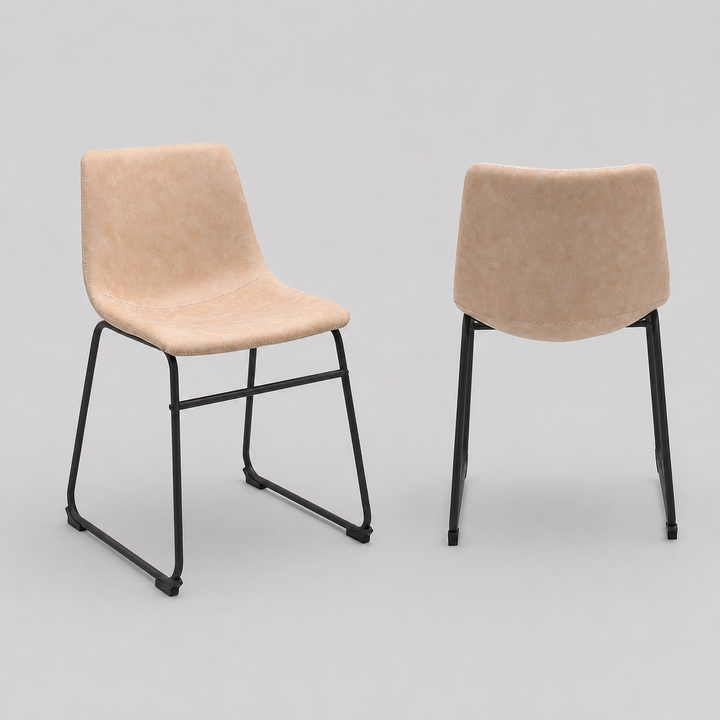 Noble Grace Dining Chair Set of 2 – Modern Upholstered Chairs with Steel Frame, Sled Base and Ergonomic Comfort Seating