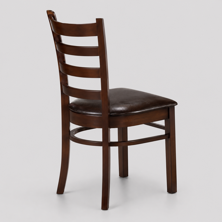 Elviano Dining Chair – Black PU Cushion Seat with Espresso Wooden Legs for Modern Dining & Home Comfort