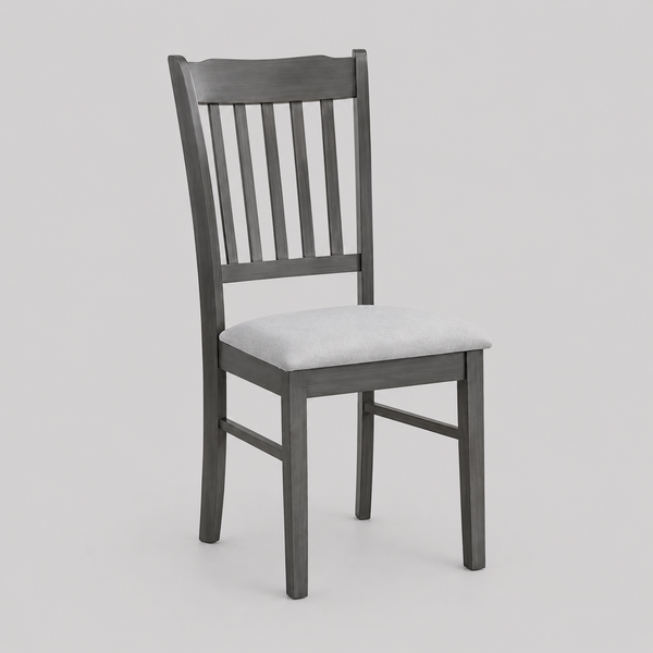 Calviro 2-Piece Dining Chairs – Contemporary Antique Grey Finish with Fabric Upholstered Cushion Seats for Elegant Dining Spaces