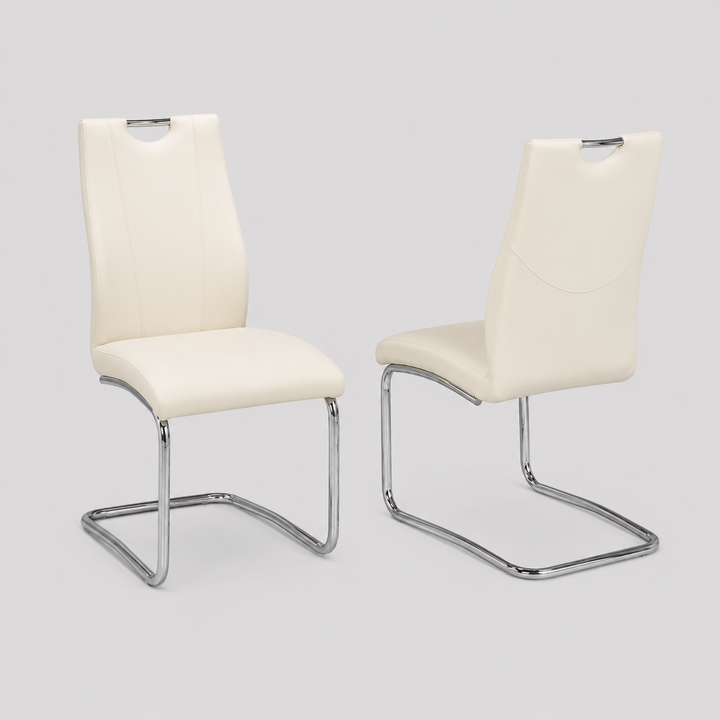 Opulent Dining Chair Set of 2 – Modern Upholstered Chairs with Chrome Legs and Plush Comfort Seating