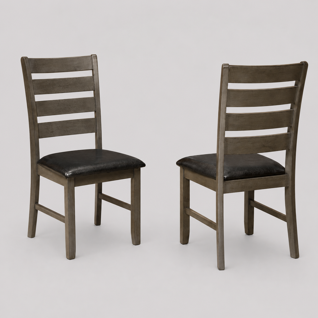 Haze Wooden Dining Chair (Set of 2) - Charcoal | Mid-Century Modern, Durable & Comfortable