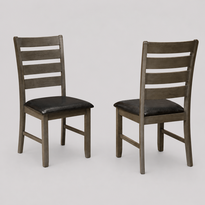 Haze Wooden Dining Chair (Set of 2) - Charcoal | Mid-Century Modern, Durable & Comfortable