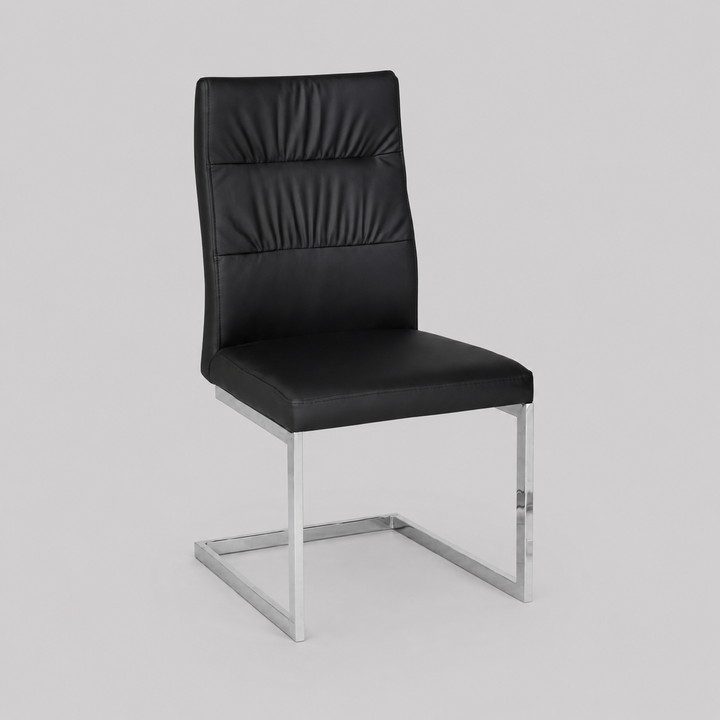 Breeze Stylish Dining Chair (Set of 2) - Black/ Chrome | Modern, Durable & Comfortable
