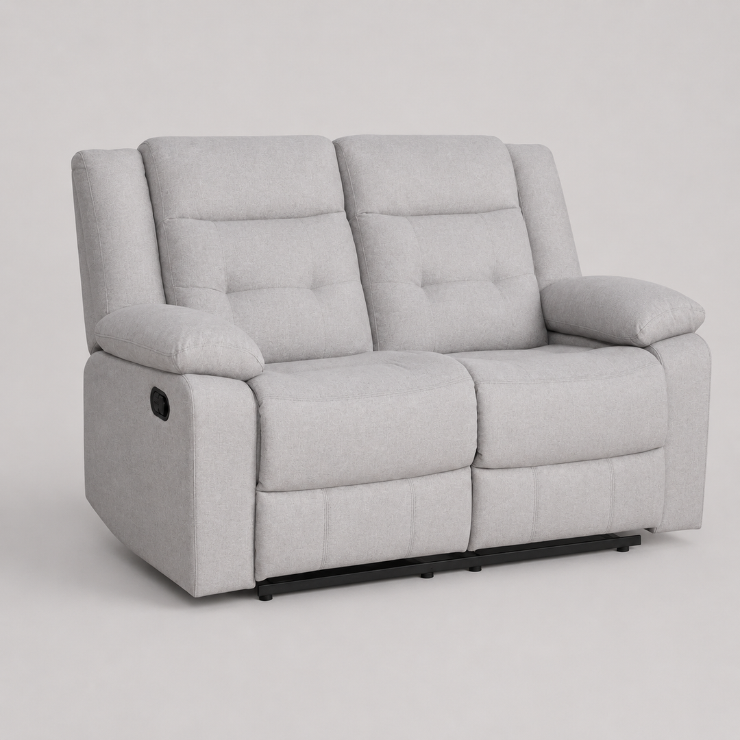 Fioren Recliner Loveseat – Grey Comfort with Timeless Charm