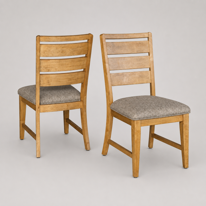 Regalia Dining Chair Set of 2 – Modern Upholstered Chairs with Solid Wood Frame, Memory Foam Seating and Natural Finish Design