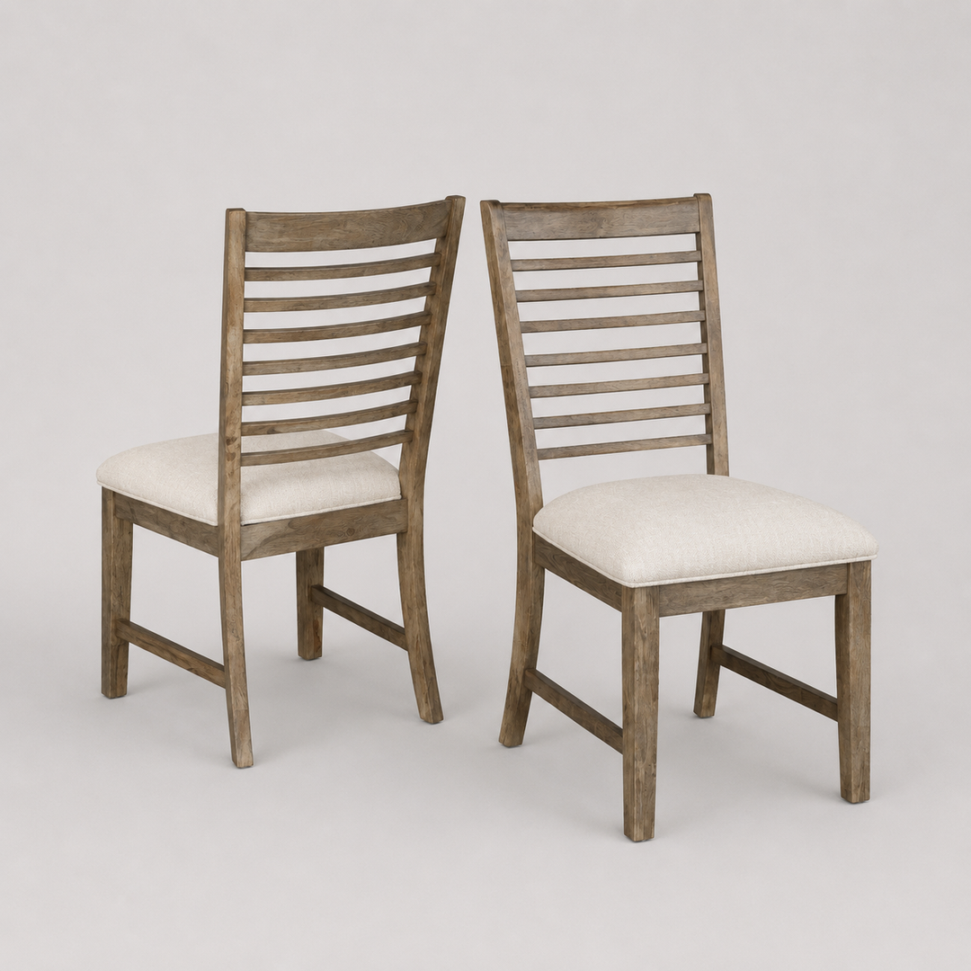 Opulence Dining Chair Set of 2 – Modern Solid Wood Chairs with Memory Foam Seating and Natural Finish Design