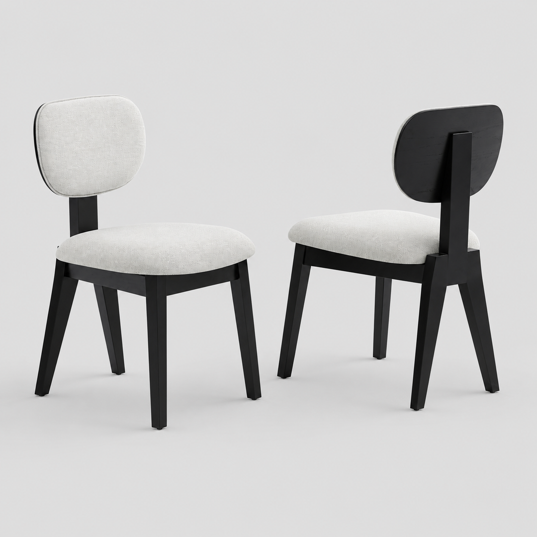 Majestic Halo Dining Chair Set of 2 – Modern Upholstered Chairs with Rubberwood Frame, Cushioned Seating and Rich Finish Design