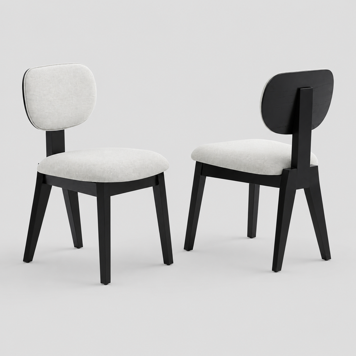 Majestic Halo Dining Chair Set of 2 – Modern Upholstered Chairs with Rubberwood Frame, Cushioned Seating and Rich Finish Design
