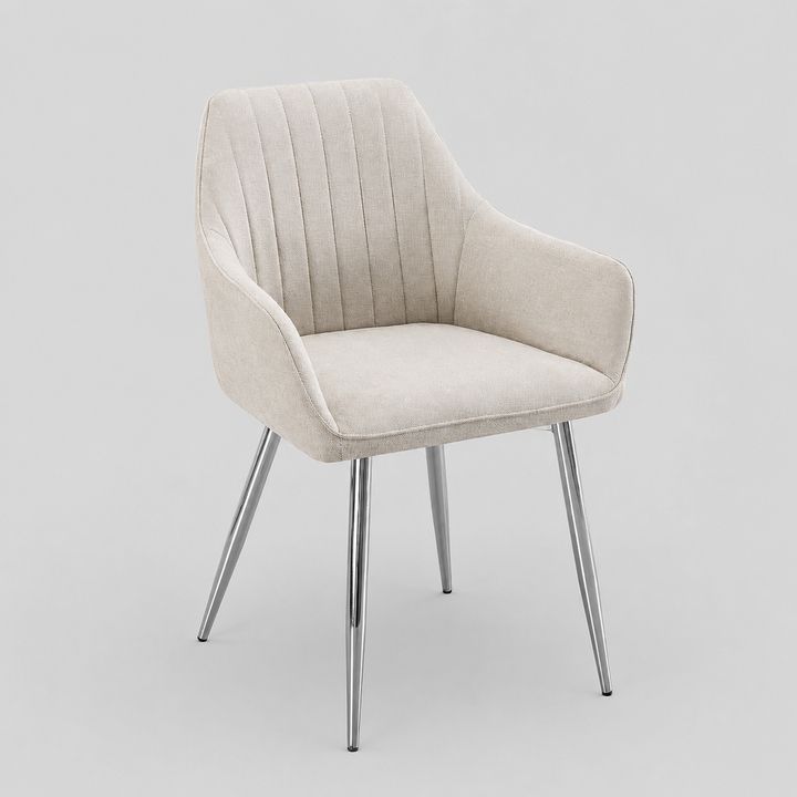 Essence Classy Dining Chair (Set of 2) - Beige/ Chrome | Classic, Comfortable & Built to Last