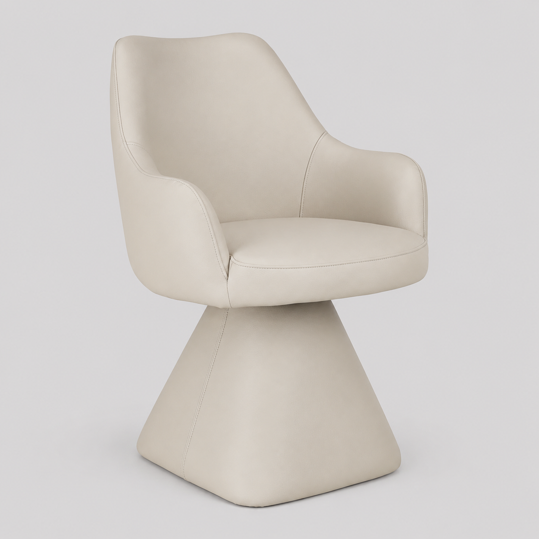 Brinova Contemporary Dining Side Chair – Swivel Faux Leather Upholstered Chair with Automatic Return Seat