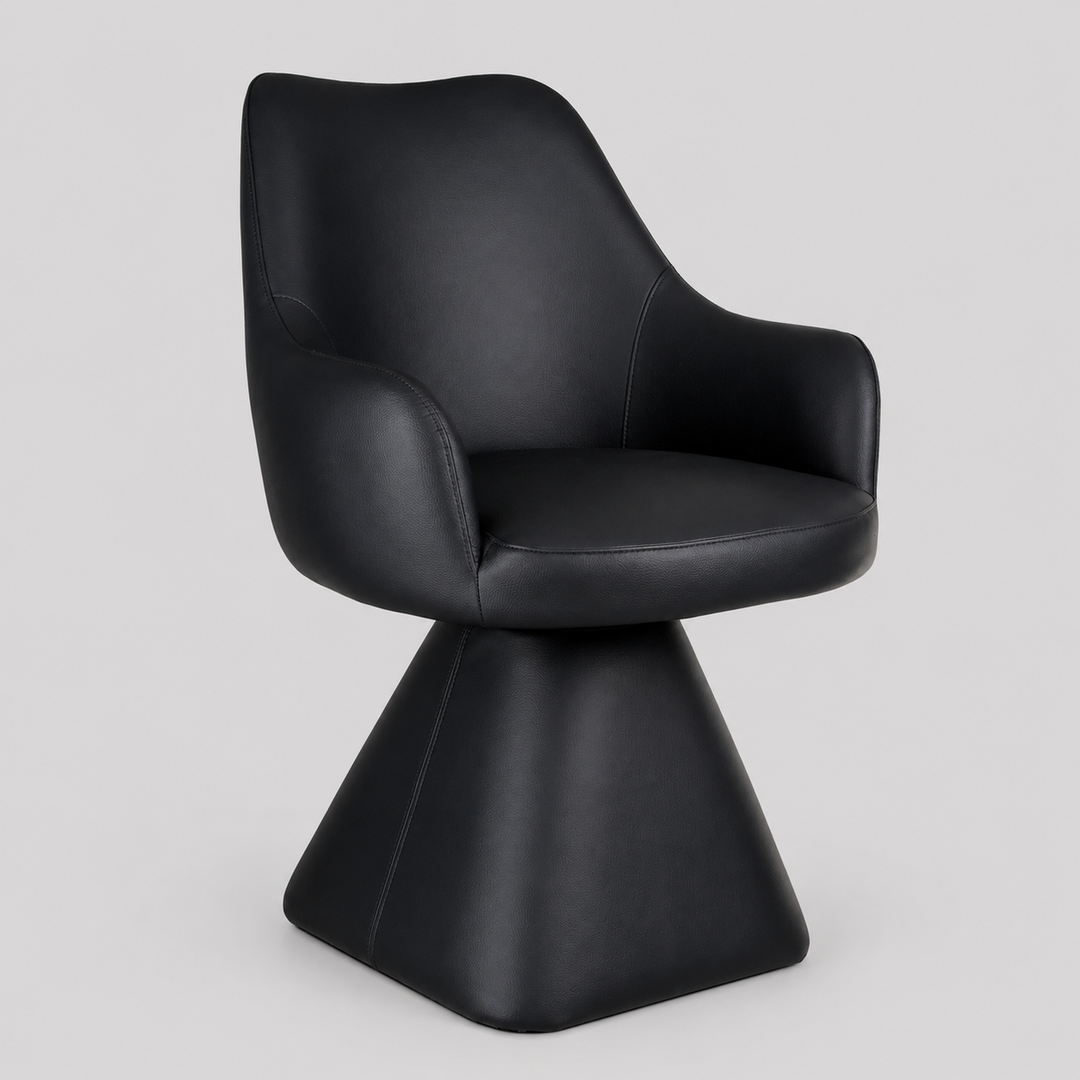 Brinova Contemporary Dining Side Chair – Swivel Faux Leather Upholstered Chair with Automatic Return Seat