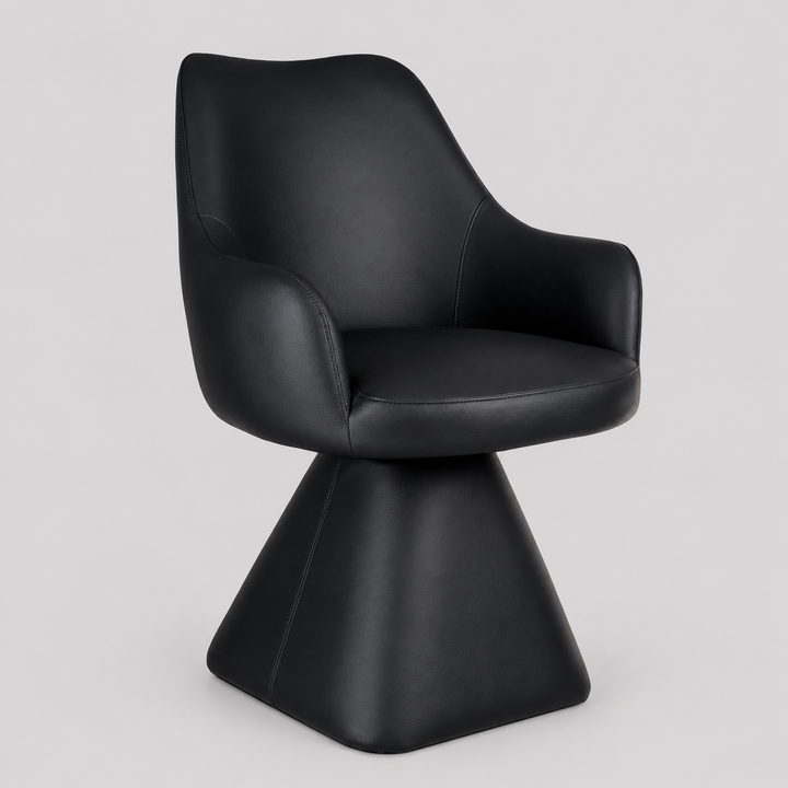 Brinova Contemporary Dining Side Chair – Swivel Faux Leather Upholstered Chair with Automatic Return Seat