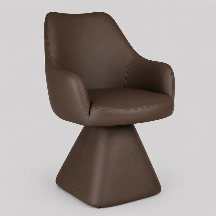 Brinova Contemporary Dining Side Chair – Swivel Faux Leather Upholstered Chair with Automatic Return Seat