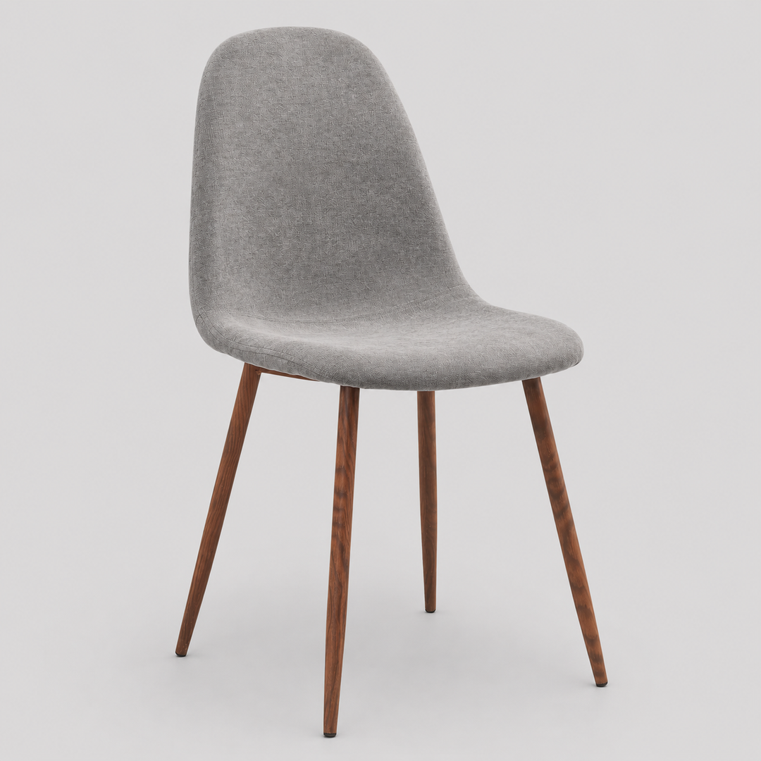 Eltravo Mid-Century Modern Chair – Set of 4 Curved Wood Frame Fabric Upholstered Chairs with Walnut Finish Metal Legs (Copy)