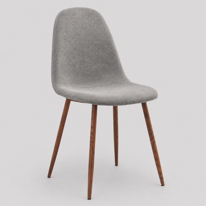 Eltravo Mid-Century Modern Chair – Set of 4 Curved Wood Frame Fabric Upholstered Chairs with Walnut Finish Metal Legs (Copy)