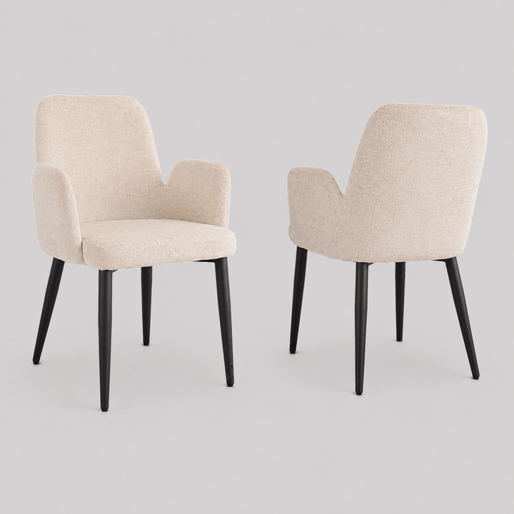 Celeste Dining Chair Set of 2 – Modern Upholstered Chairs with Premium Fabric, Splayed Legs and Contemporary Design