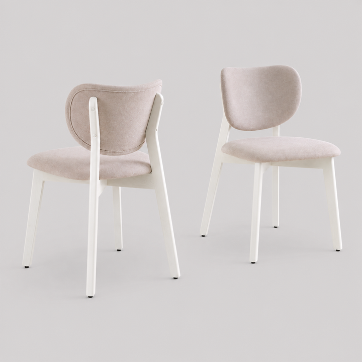 Golden Arc Dining Chair Set of 2 – Modern Upholstered Chairs with Curved Backrest, Rubberwood Frame and Contemporary Design