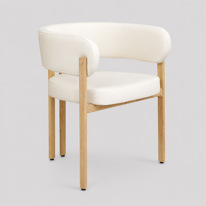 Bay Metallic Dining Chair (Set of 2) - Cream/ Oak | Modern, Luxurious & Durable