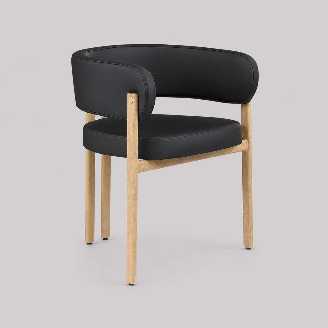 Bay Metallic Dining Chair (Set of 2) - Black/ Oak | Modern, Luxurious & Durable