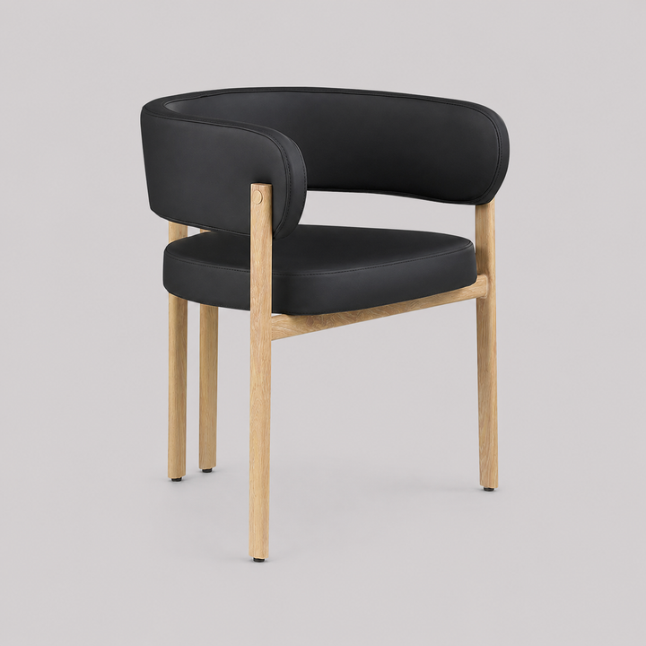 Bay Metallic Dining Chair (Set of 2) - Black/ Oak | Modern, Luxurious & Durable