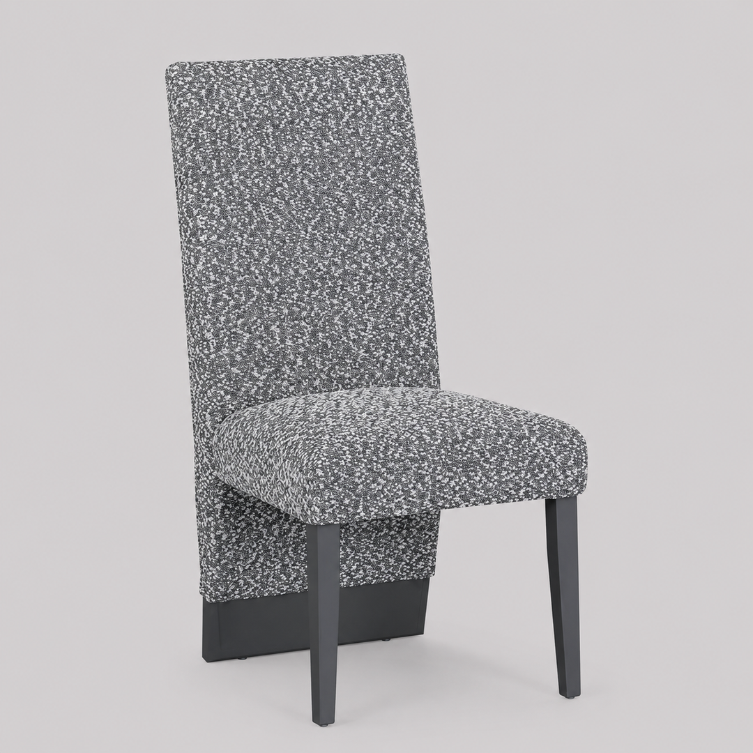 Maison Virel 2-Piece Modern Soft Grey Fabric Dining Chair Set with Plush Channel Tufting