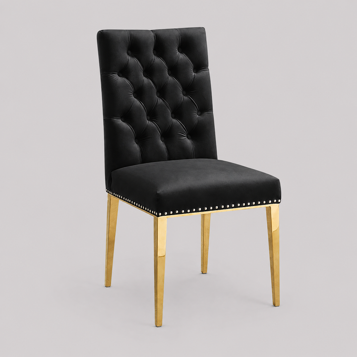 Sierra Dining Chair (Set of 2) - Black/ Gold | Timeless, Stylish, Comfortable & Built to Last