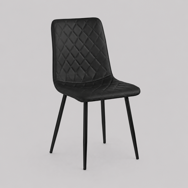 Alveron 6-Piece Modern Black Upholstered Dining Chair Set with Black Legs