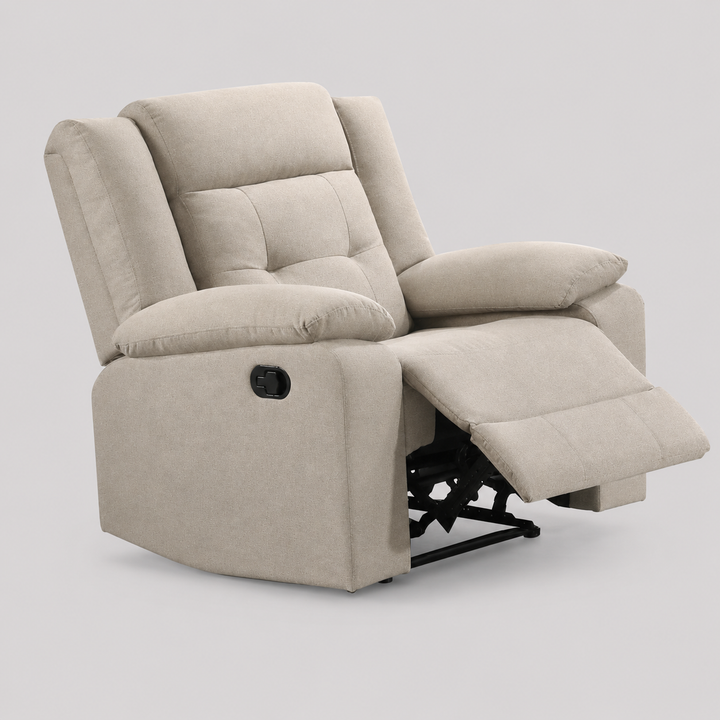 Malware Manual Recliner Chair in Fabric Upholstery - Beige