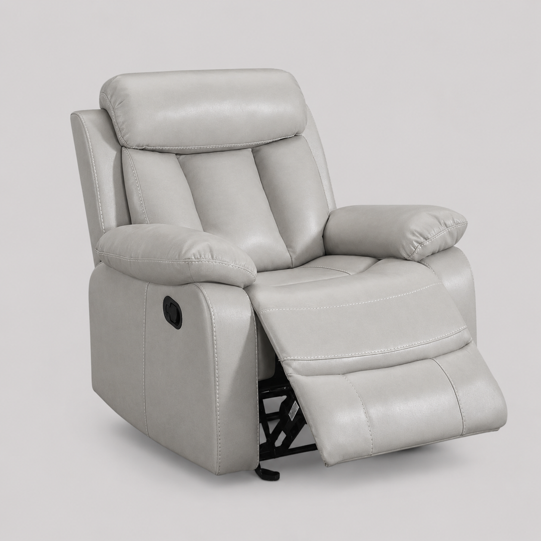 Stravelo Recliner Chair with Manual Recline & Glider | Beige Leathaire Recliner