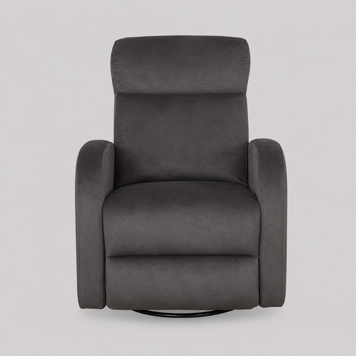 Wervano Recliner Chair with Swivel Glider Mechanism, Zero Wallhugger Design &amp; Soft Charcoal Fabric