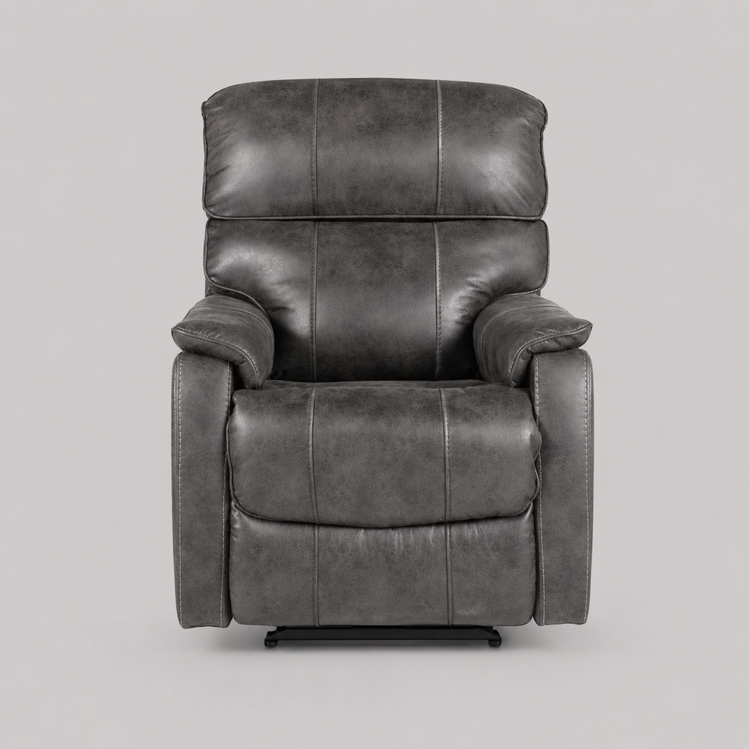 Gavriel Recliner Chair | Granite (Grey) Power Reclining Leathaire Chair