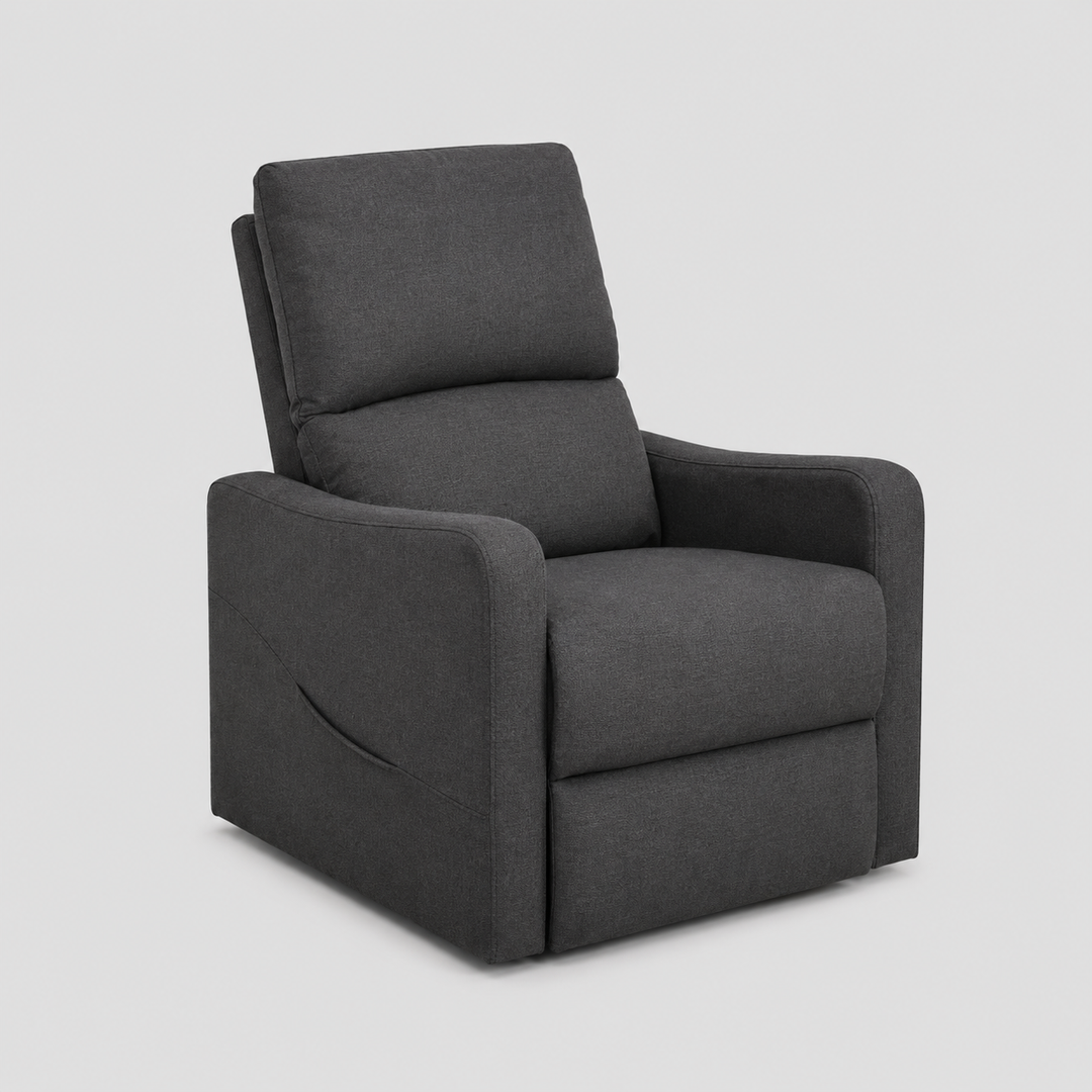 Fusion Recliner Lift Chair | Power Reclining Fabric Chair with Lift Function – Dark Grey