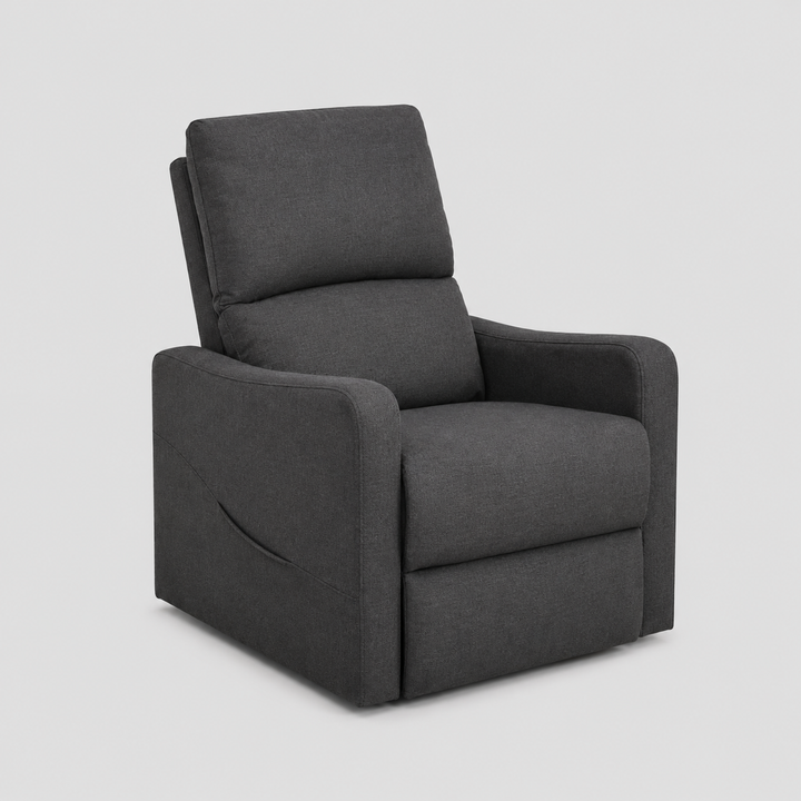 Fusion Recliner Lift Chair | Power Reclining Fabric Chair with Lift Function – Dark Grey