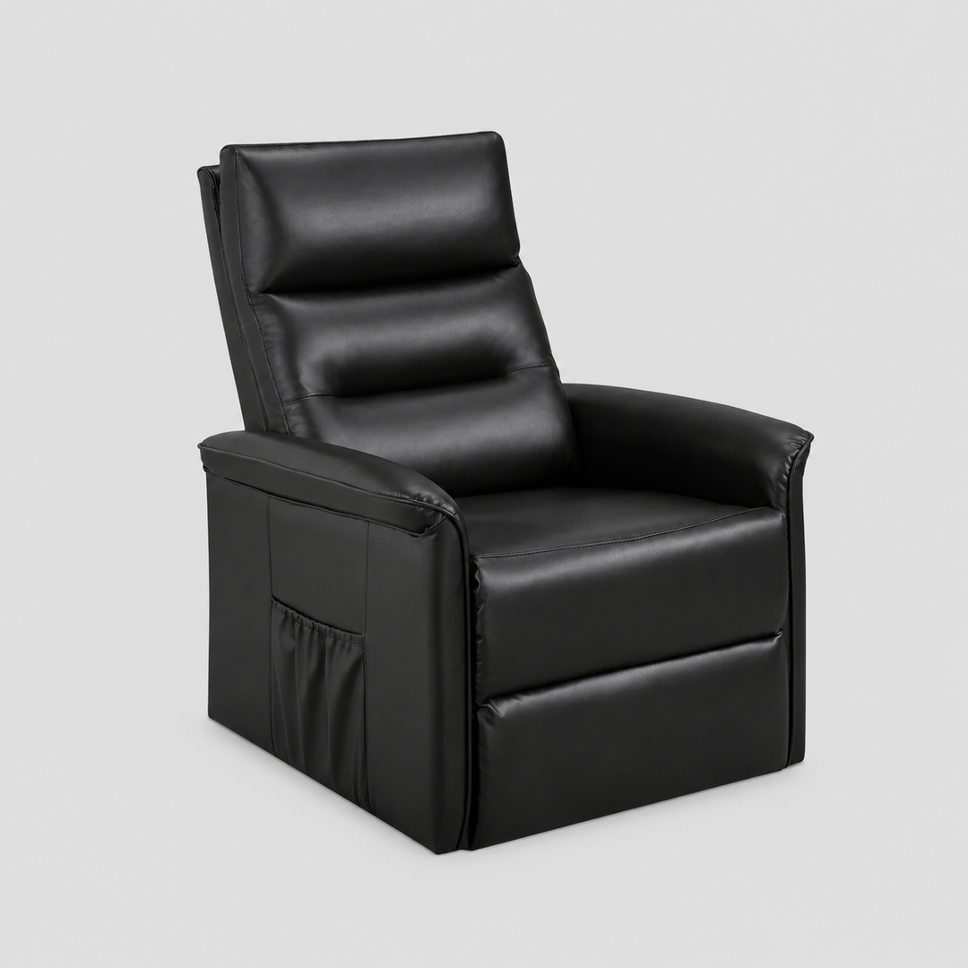 Elysia Recliner Lift Chair | Power Reclining Fabric Chair with Lift Function – Dazzling Black