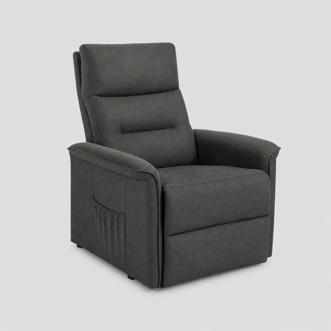 Elysia Recliner Lift Chair | Dark Grey Power Reclining Fabric Chair