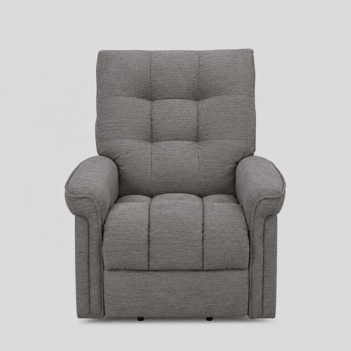 Elvexo Lift Chair in Soft Grey Fabric with Wired Remote Control &amp; High-Density Comfort Seating