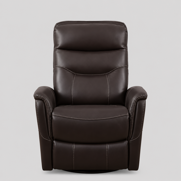 Nivello Power Recliner Chair with Swivel &amp; Glider Function, Zero Wallhugger Design, Soft Grey PU &amp; High-Density Foam Comfort