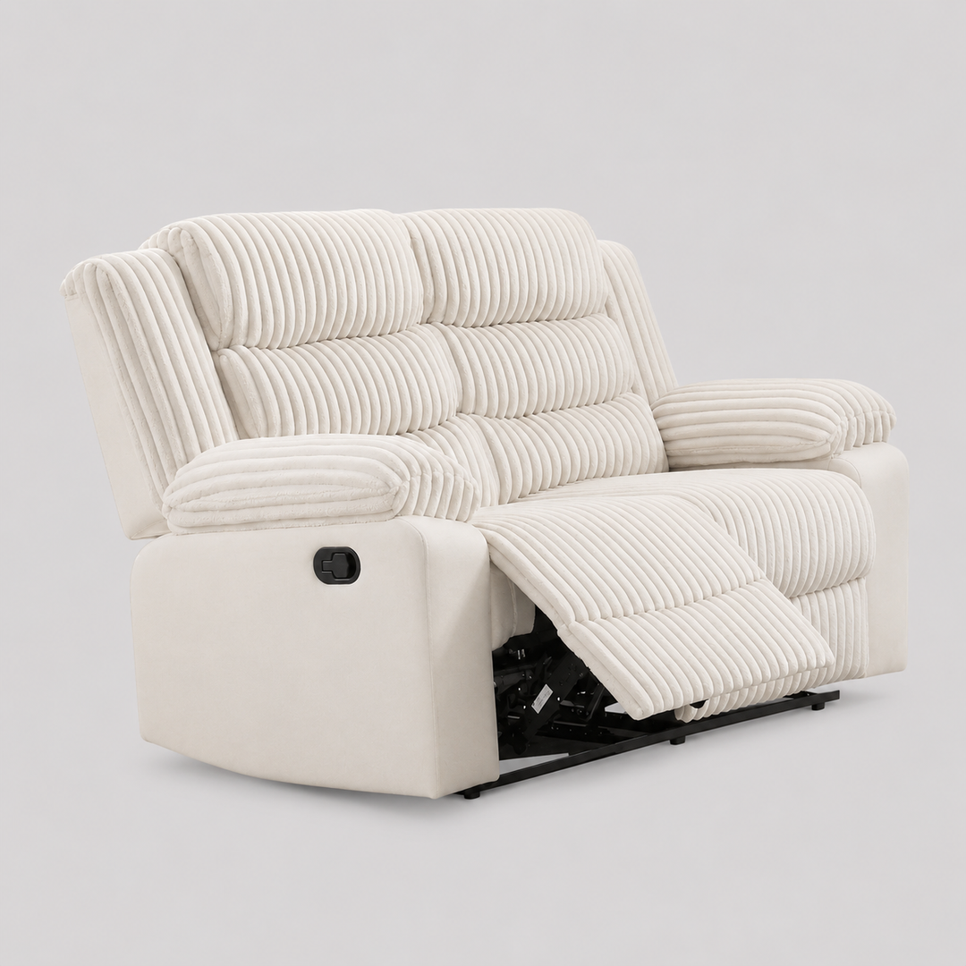 Helixo Recliner Loveseat – Beige Elegance with Classic Comfort
